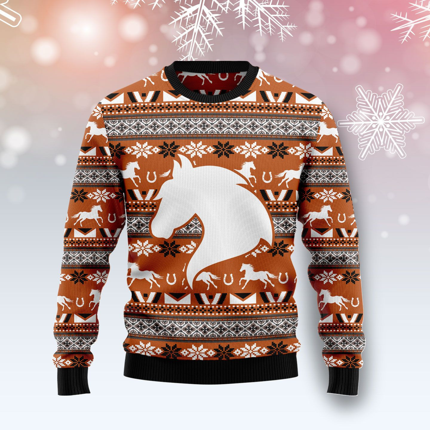 Horse Pattern Ugly Christmas Sweater Ugly Sweater For Men Women