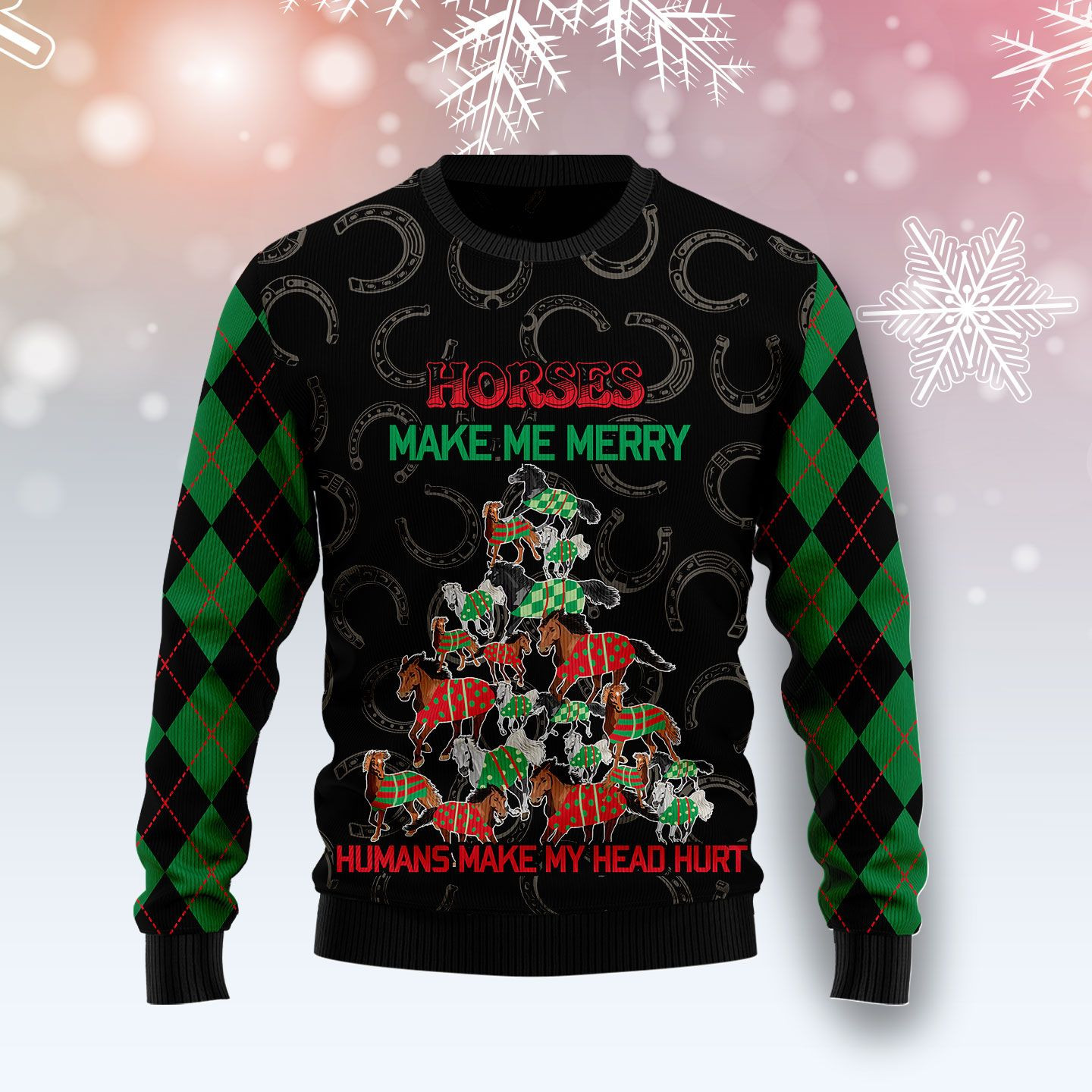 Horses Merry Christmas Ugly Christmas Sweater