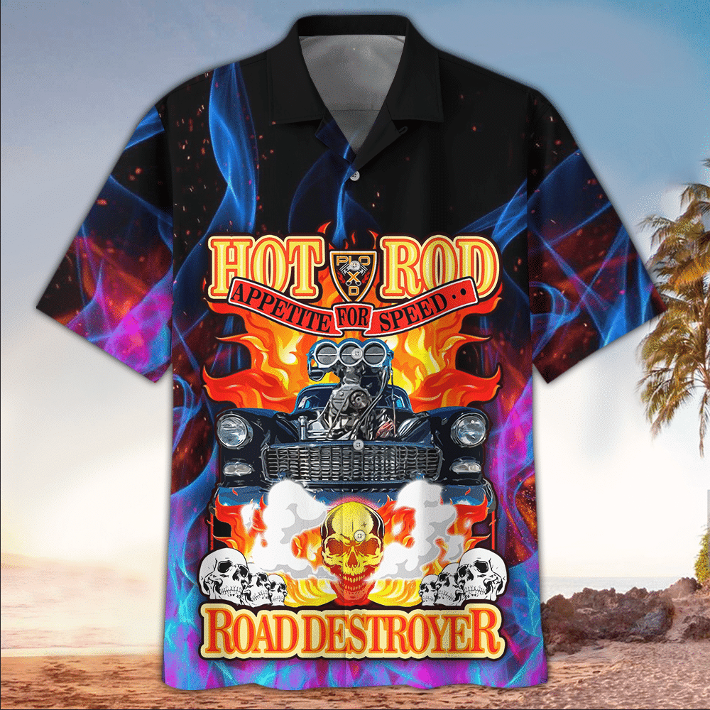 Hot Rod Aloha Shirt Perfect Hawaiian Shirt For Hot Rod Lover Summer Aloha Shirt