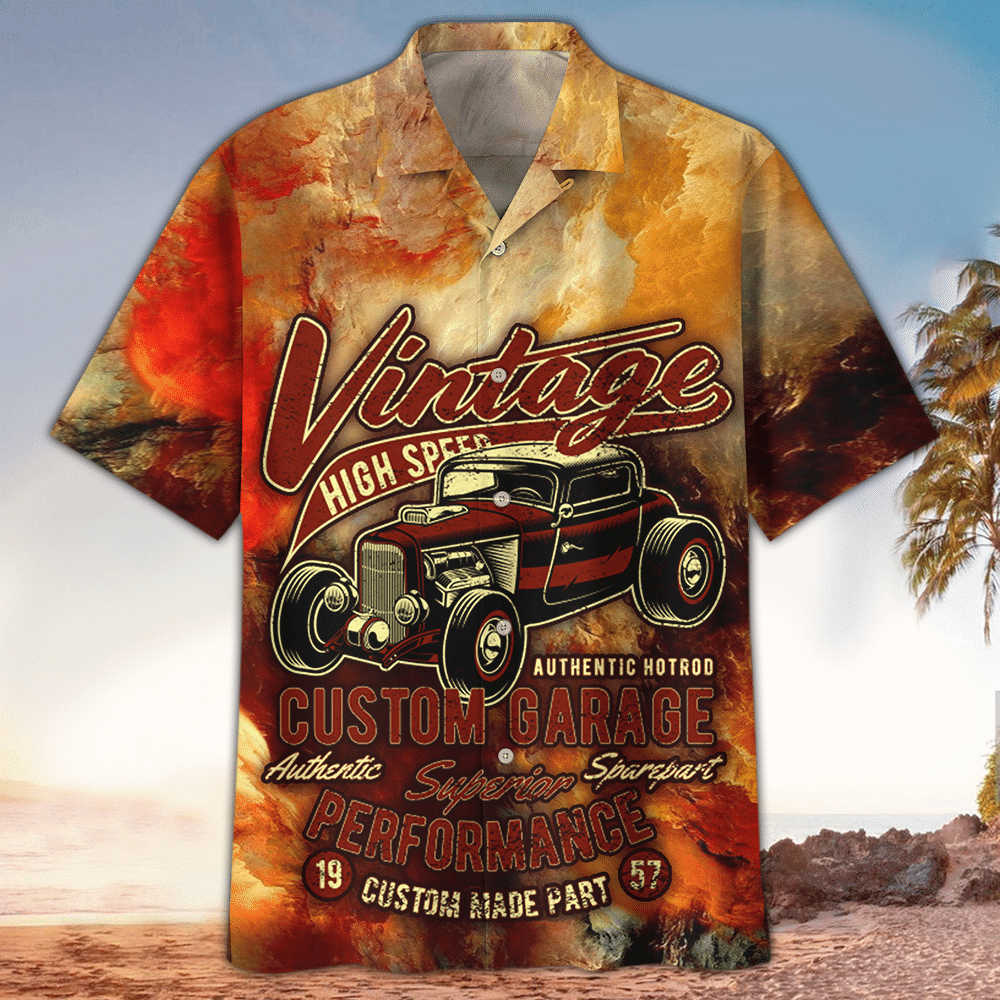 Hot Rod Hawaiian Shirt Hot Rod Button Up Shirt Summer Aloha Shirt