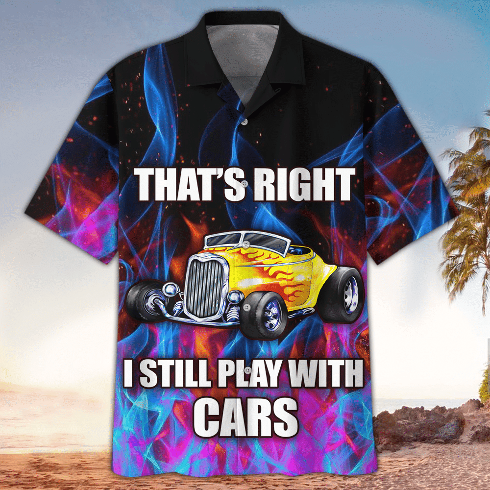 Hot Rod Hawaiian Shirt Hot Rod Button Up Shirt Summer Aloha Shirt