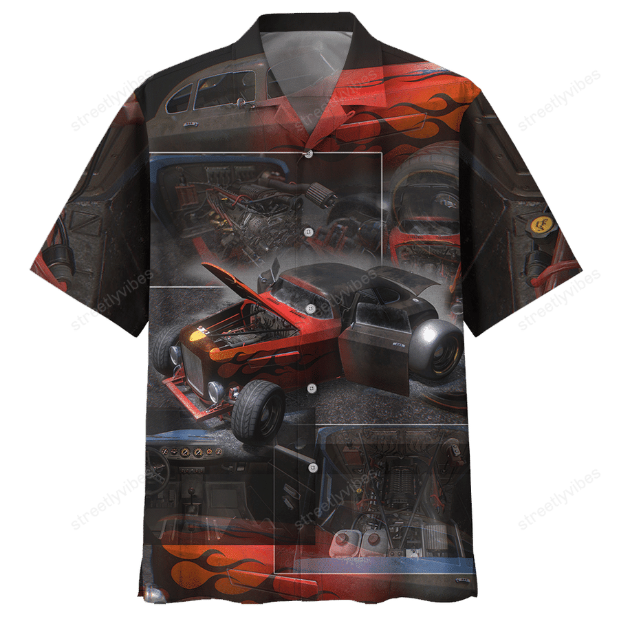 Hot Rod It's Time For The Show Hawaiian Shirt Hawaiian Shirt For Men