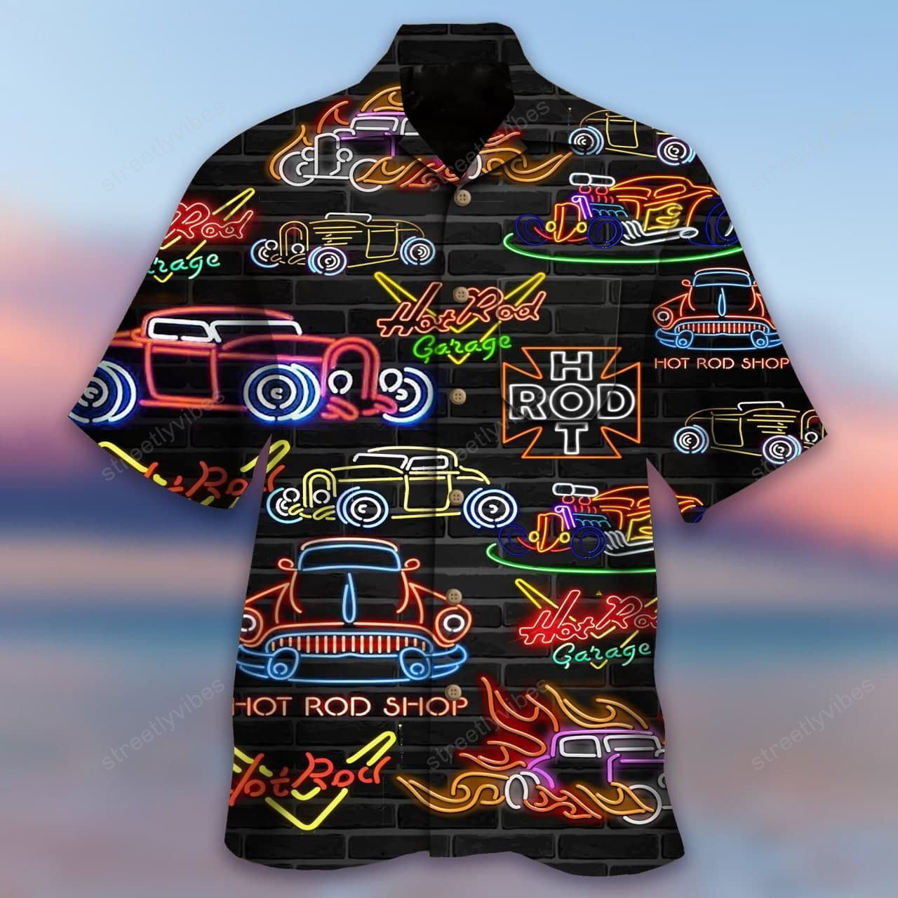 Hot Rod Neon Hawaiian Shirt Hawaiian Shirt For Men