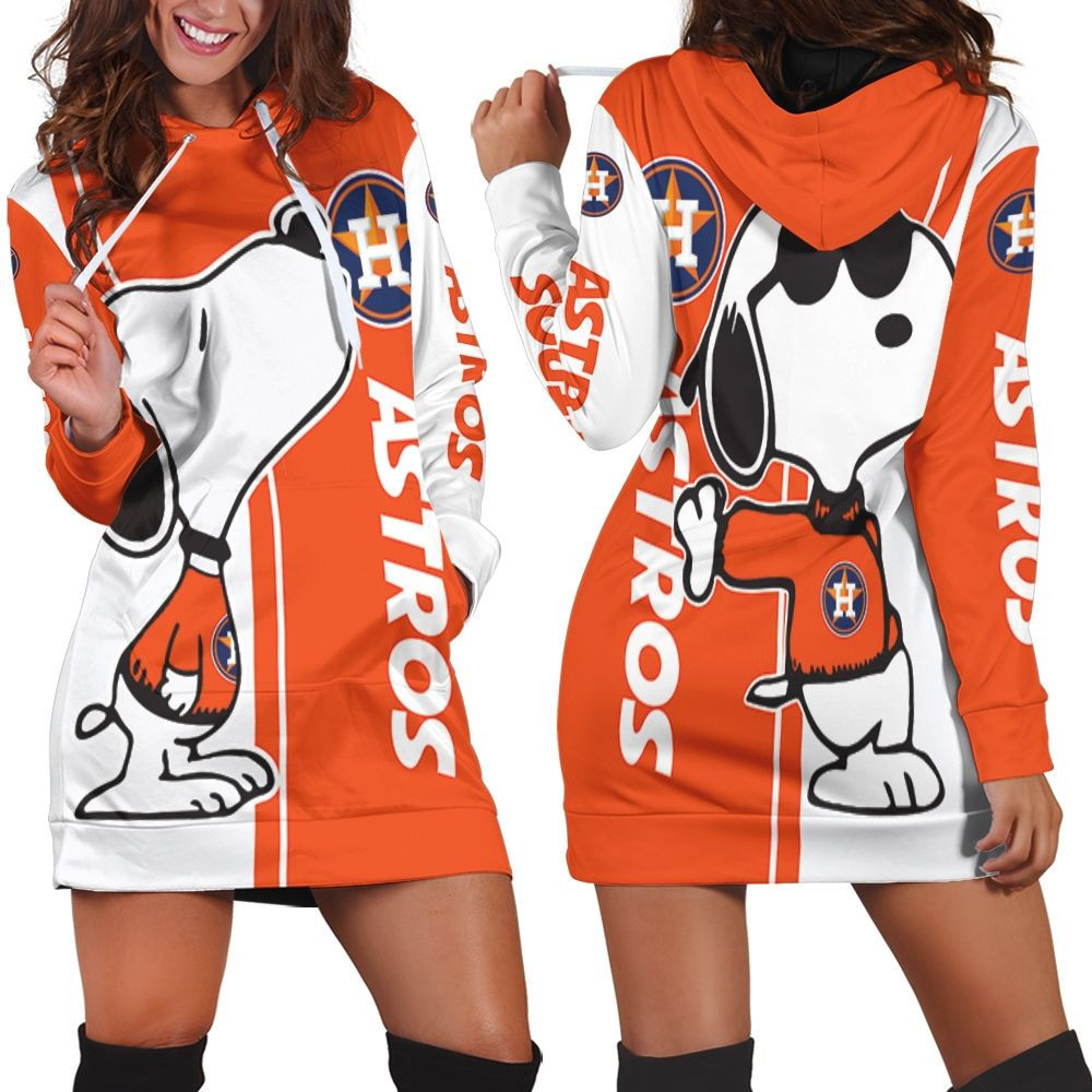 Houston Astros Snoopy Lover 3d Hoodie Dress Sweater Dress Sweatshirt Dress