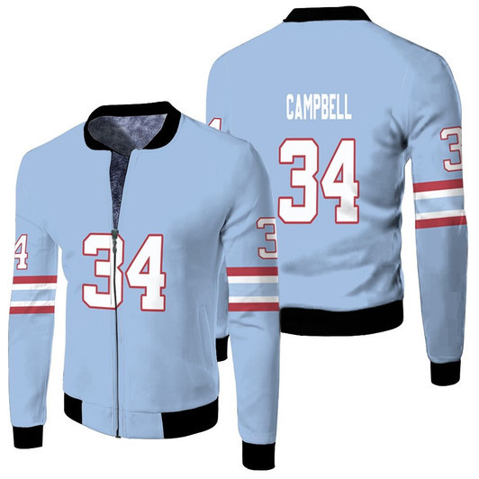 Houston Oilers Personalized 00 1980 Light Blue Match Jersey Style Gift For Oilers Fans Fleece Bomber Jacket