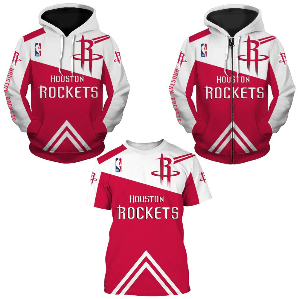 Houston Rockets Clothing T-Shirt Pullover Zipper Hoodies For Men Women Size S-5XL
