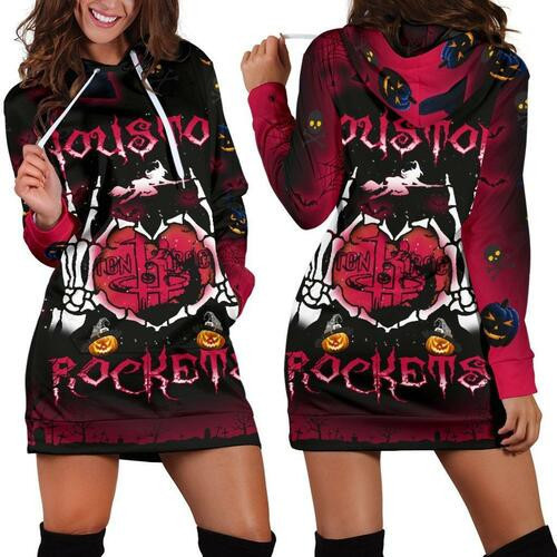 Houston Rockets Hoodie Dress Sweater Dress Sweatshirt Dress 3d All Over Print For Women For Halloween Hoodie