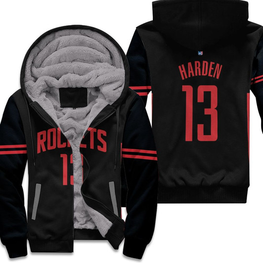 Houston Rockets James Harden 13 Nba Basketball Team 2020-21 Earned Edition Black Jersey Style Gift For Rockets Fans Fleece Hoodie