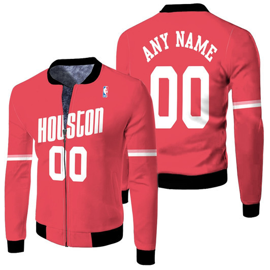 Houston Rockets Nba 1993-94 Hardwood Classics 2019 Red Jersey Style Custom Gift For Houston Fans Fleece Bomber Jacket