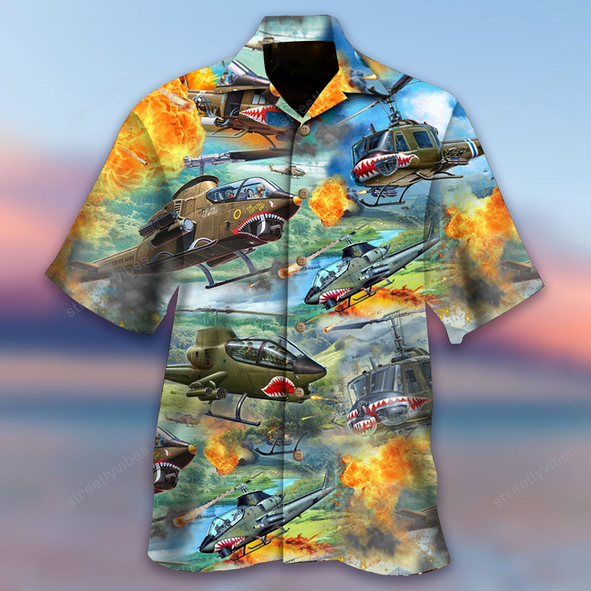 Huey Cobra Helicopter Remember The Day Hawaiian Shirt Hawaiian Shirt For Men