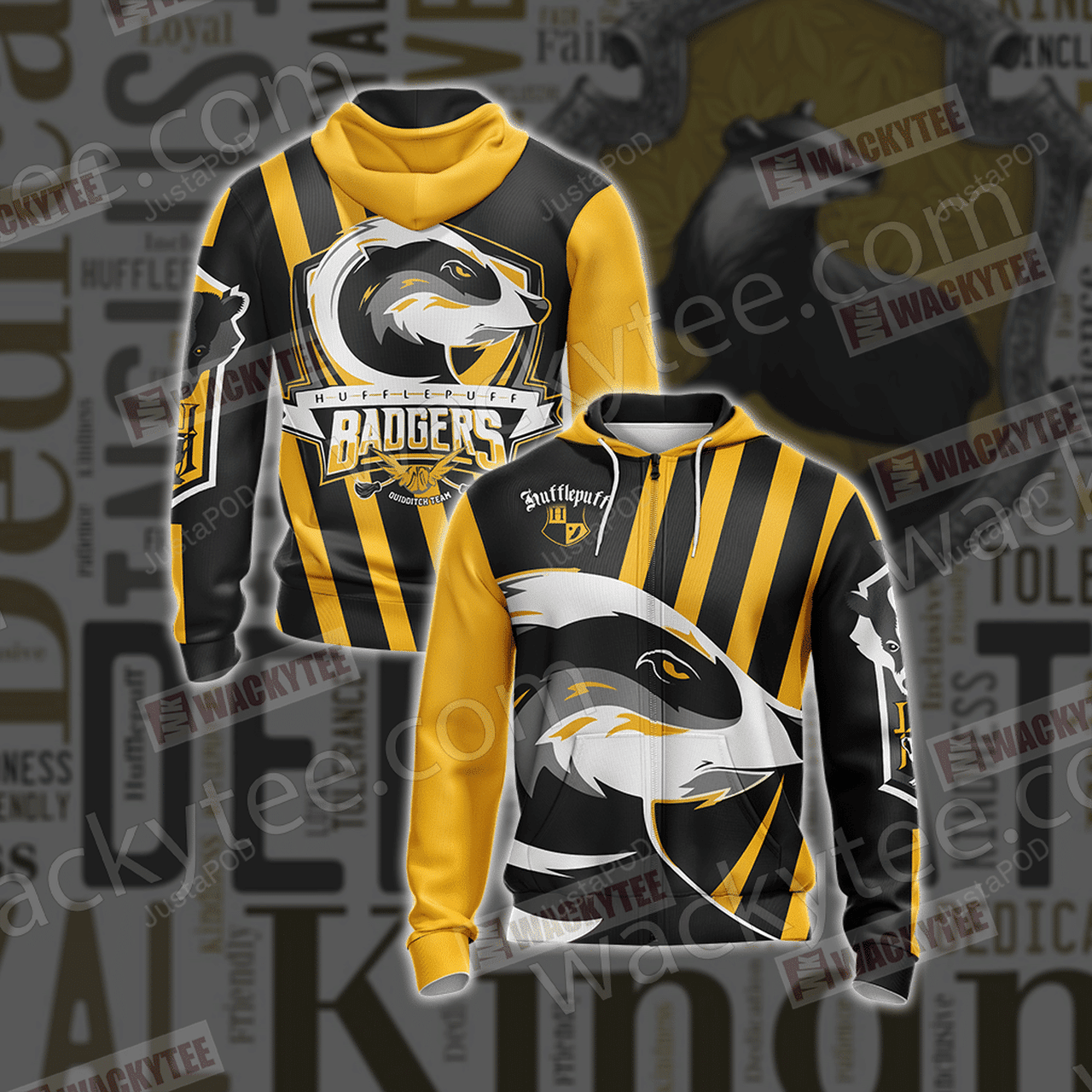 Hufflepuff Badgers Quidditch Team Harry Potter 3d All Over Printed Hoodie