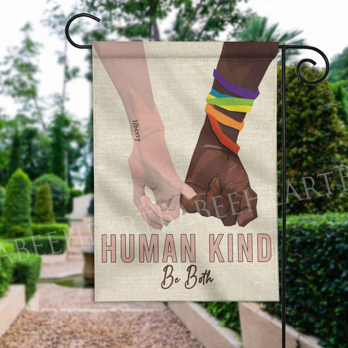 Human Kind Be Both Garden Flag Black Lives Matter Flag Equality Flag Pride LGBT Flag Black History Month Flag Decor