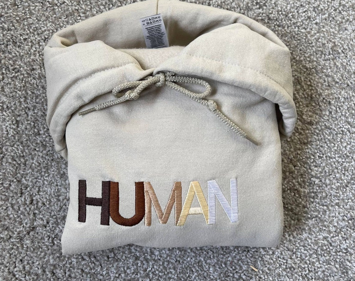 Human Ombre Embroidered Hoodie