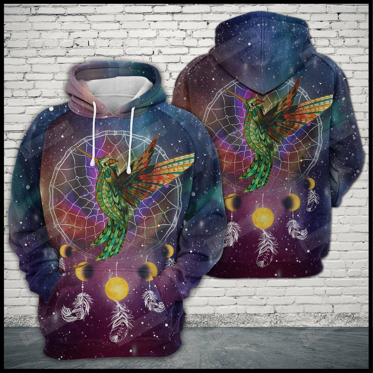 Hummingbird Dreamcatcher Galaxy 3d All Over Print Hoodie