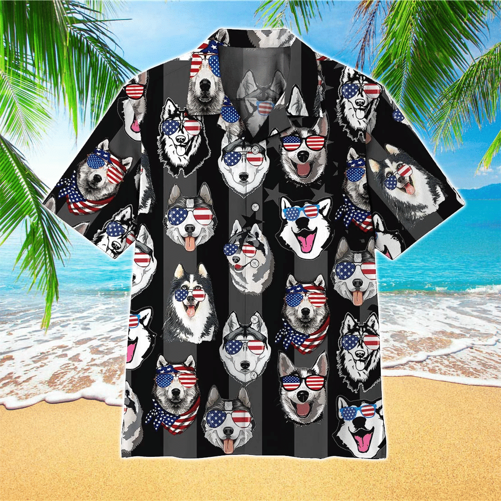 Husky Unisex Hawaiian Shirt for Men and Women