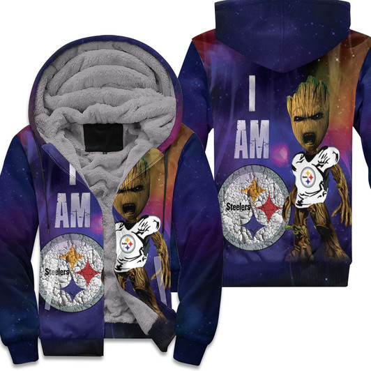 I Am Groot Steelers Pittsburgh Steelers 3D Fleece Hoodie