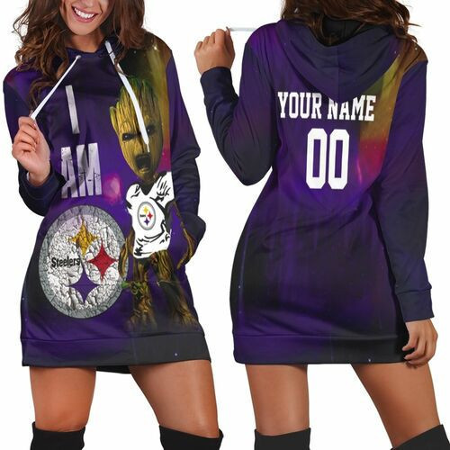 I Am Groot Steelers Pittsburgh Steelers 3d Hoodie Dress Sweater Dress Sweatshirt Dress