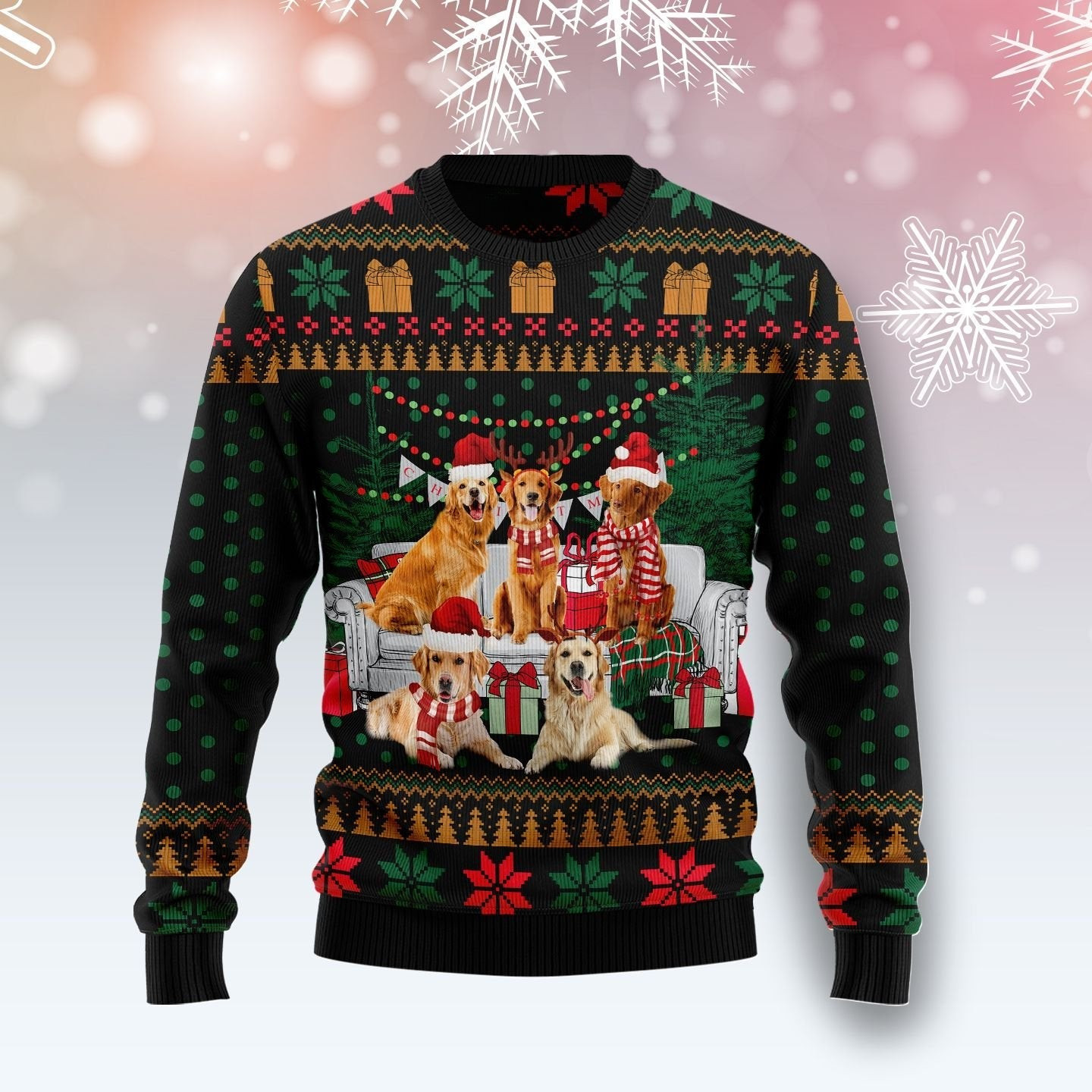 I Am Ready For Christmas Golden Retriever Ugly Christmas Sweater