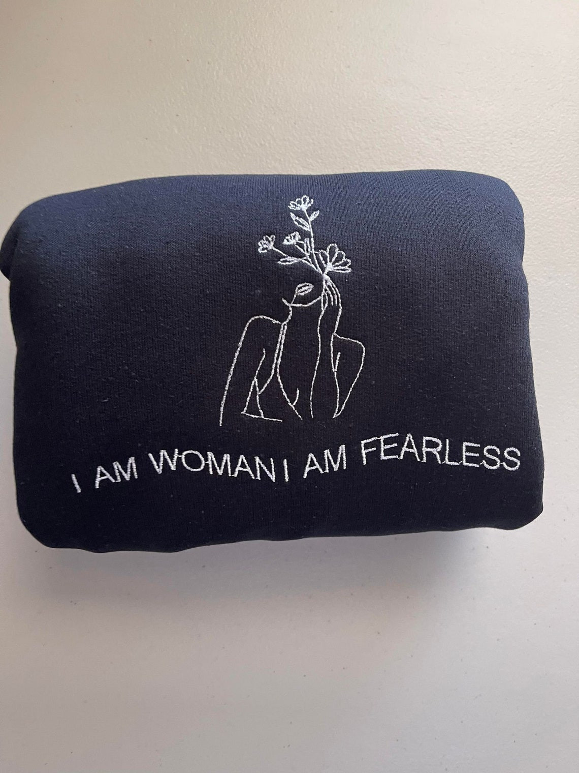 I Am Woman Fearless Embroidered Crewneck