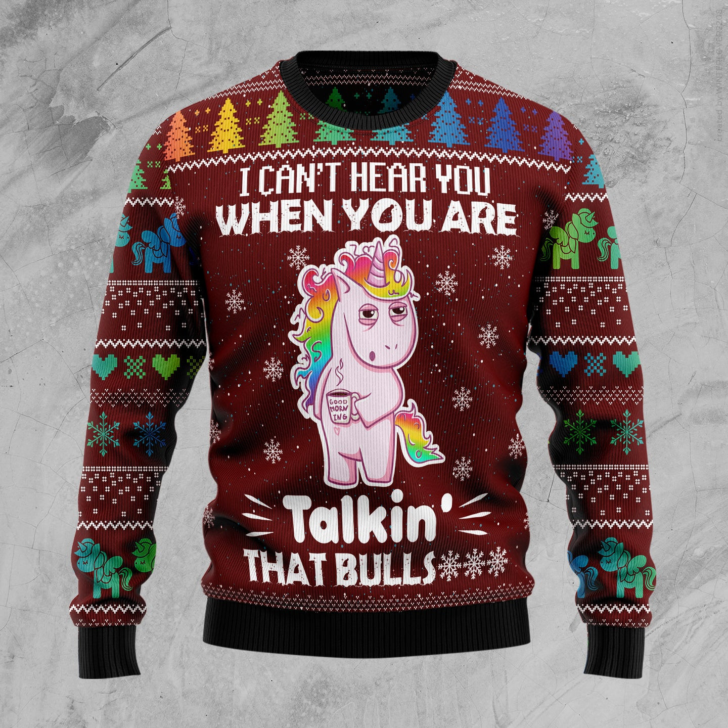 I Cant Hear You Unicorn Ugly Christmas Sweater