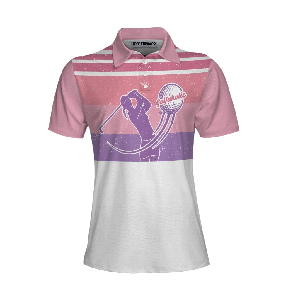 I Golf Like A Girl Try To Keep Up V2 Short Sleeve Women Polo Shirt Pink Golf Shirt For Ladies