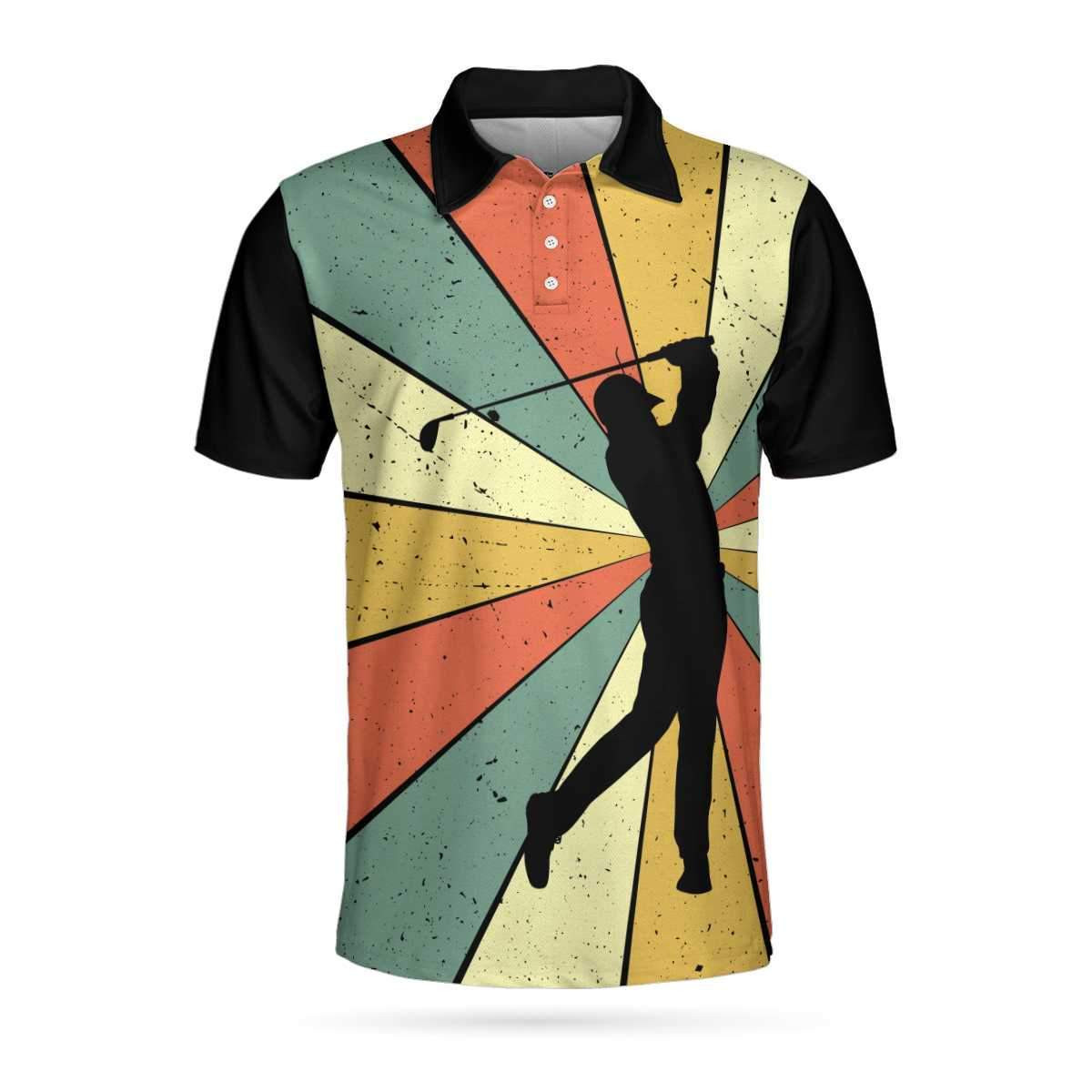 I Hate Golf Nice Shot I Love Golf Polo Shirt Vintage Color Palette Polo Shirt Best Golf Shirts Short Sleeve Polo For Men