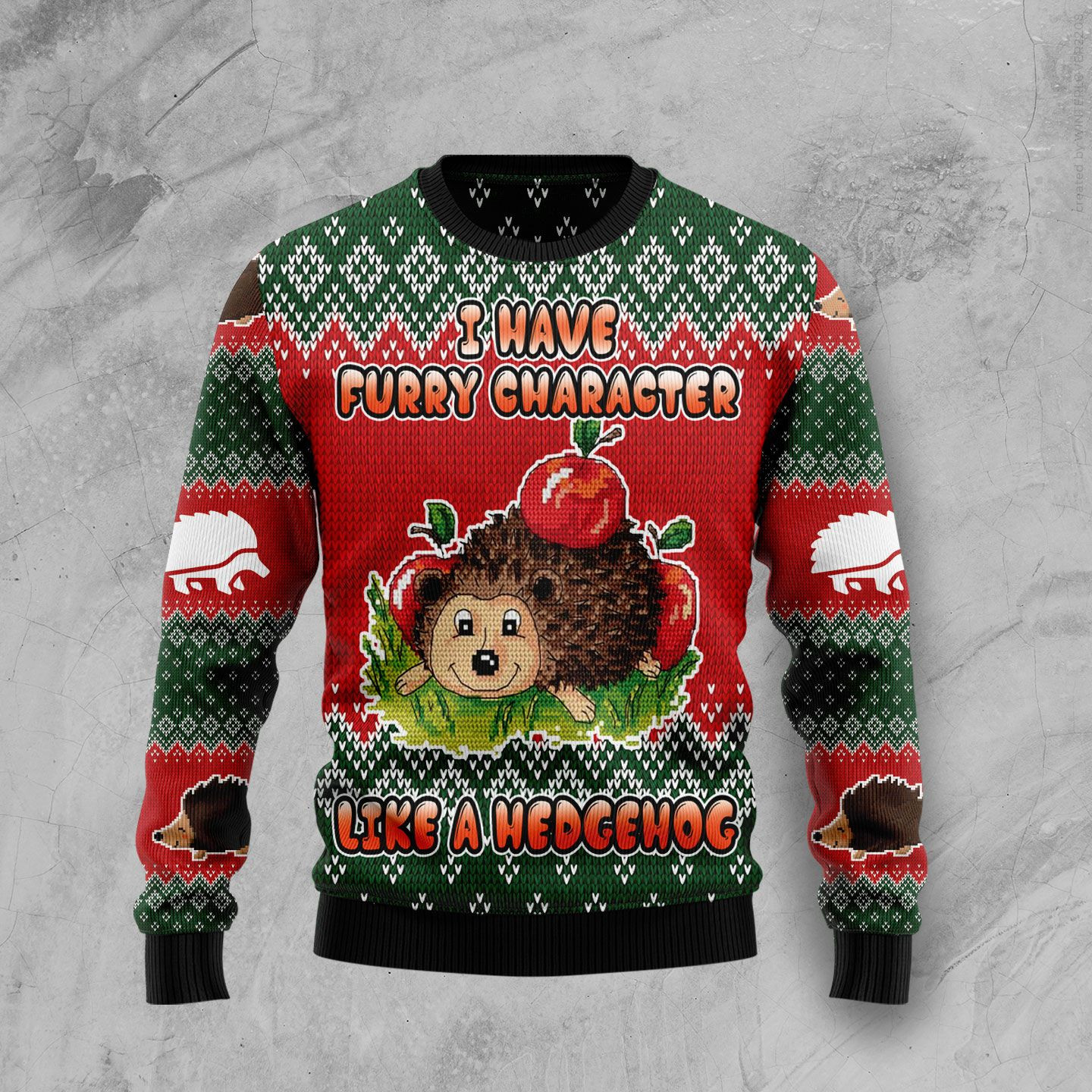 I Have A Furry Character Like A Hedgehog Ugly Christmas Sweater Ugly Sweater For Men Women