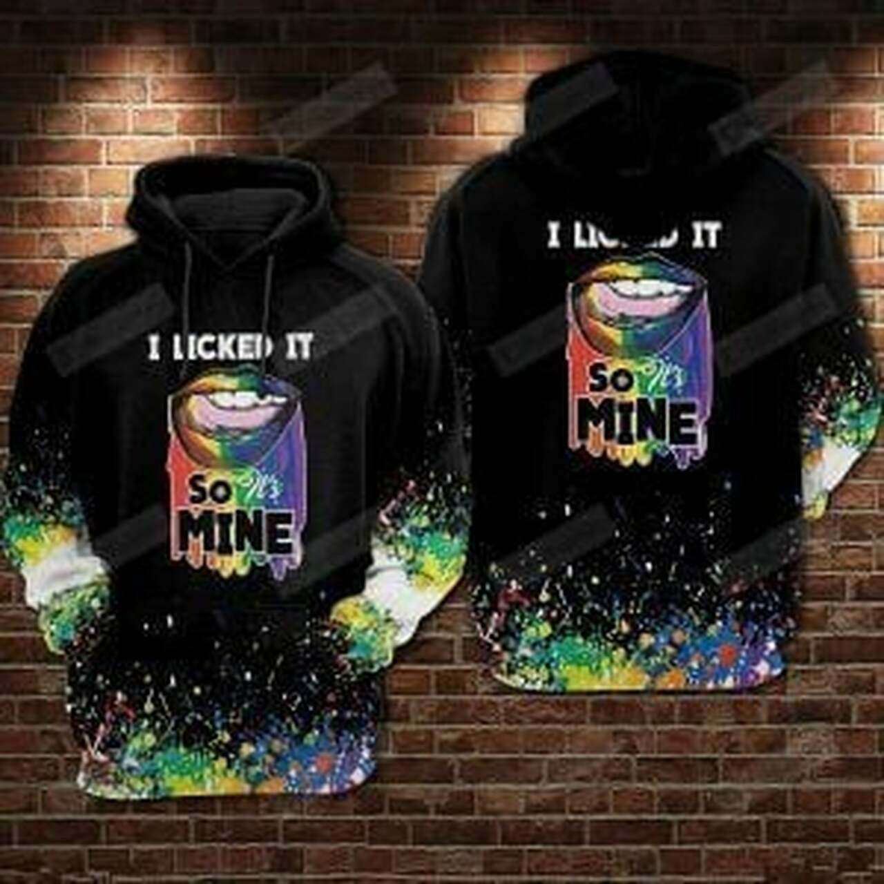 I Licked It Lip Color Faden Lgbt 3d All Over Print Hoodie