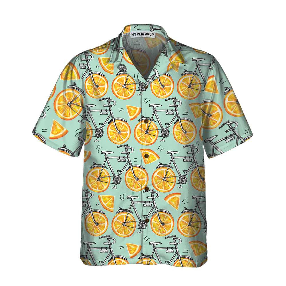 I Love Cycling And Orange Hawaiian Shirt Bicycle Shirt For Men Women Best Gift For Bikers