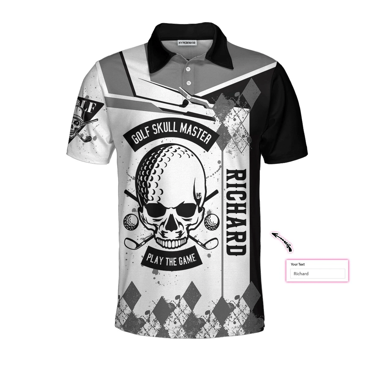 I Made A Hole In One Golf Custom Polo Shirt Black And White Skull Golf Shirt Personalized Golf Gift