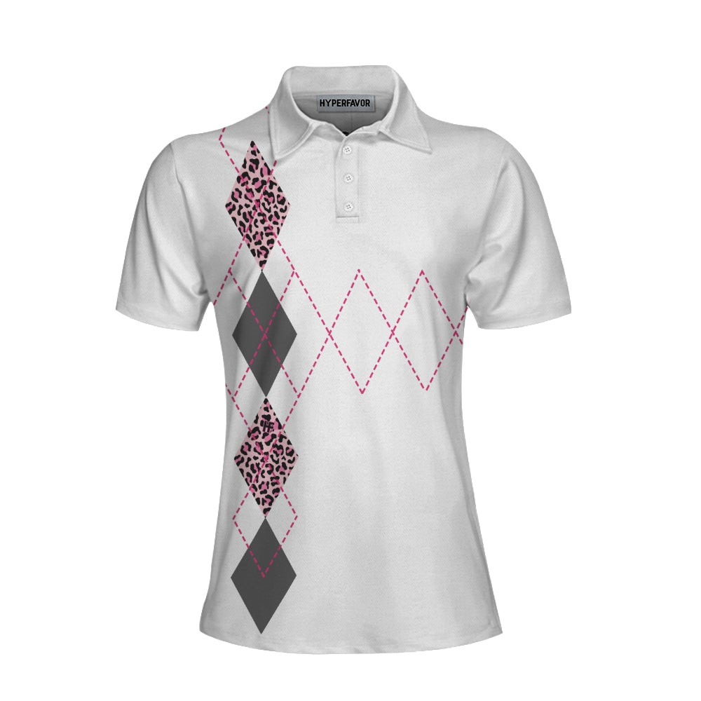 I Only Work To Support My Golf Addiction Golf Short Sleeve Women Polo Shirt Funny White And Pink Golf Shirt For Ladies