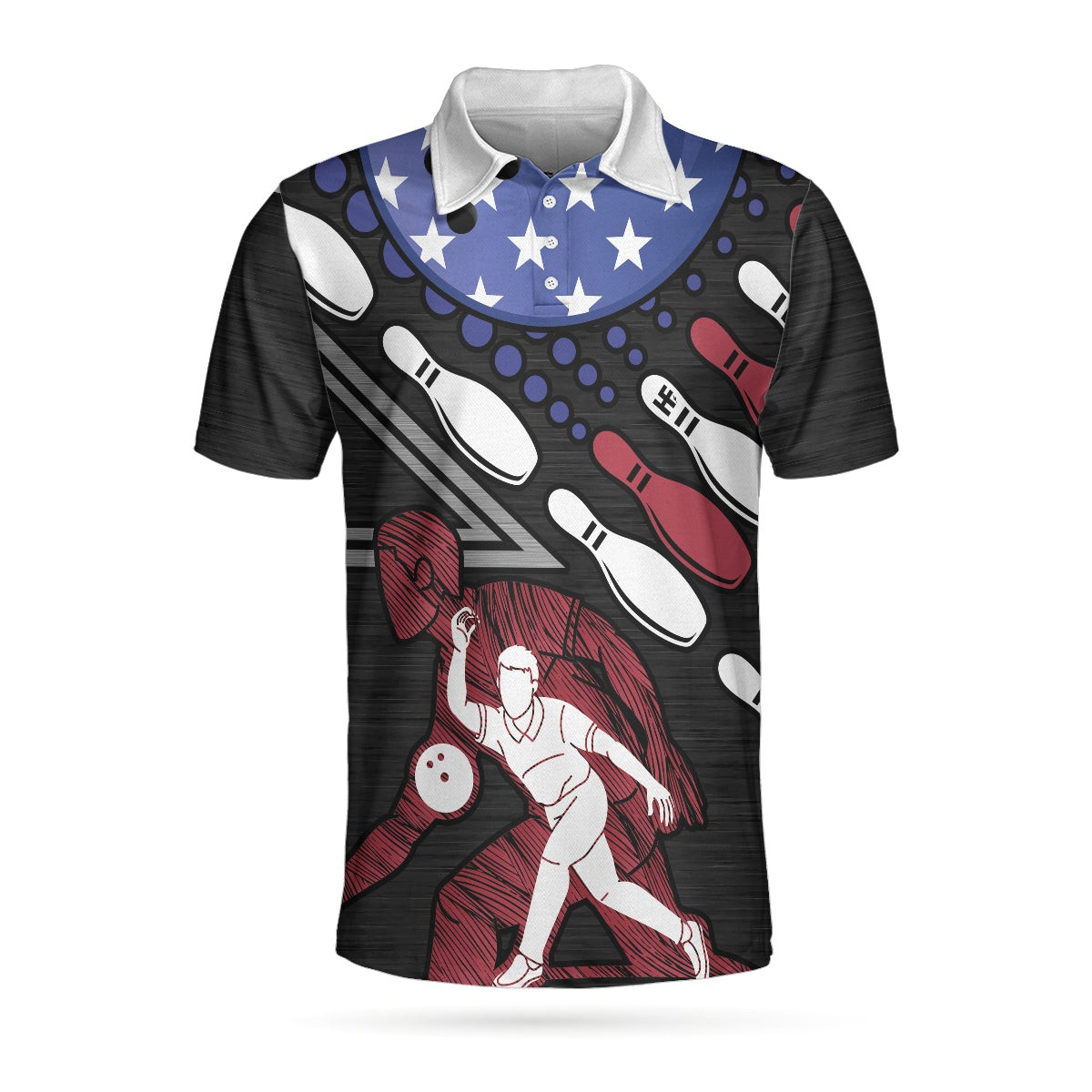 I Play Bowling Because I Like It Not Because Im Good At It Polo Shirt American Flag Bowling Shirt For Men