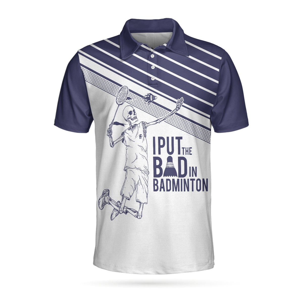 I Put The Bad In Badminton Skull Polo Shirt Skeleton Badminton Player Polo Shirt Best Badminton Shirt For Men