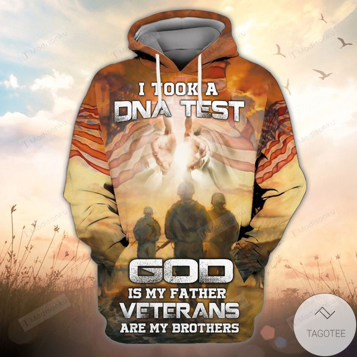 I Took A Dna Test And God Is My Father Veterans Are My Brothers 3D All Over Print Hoodie