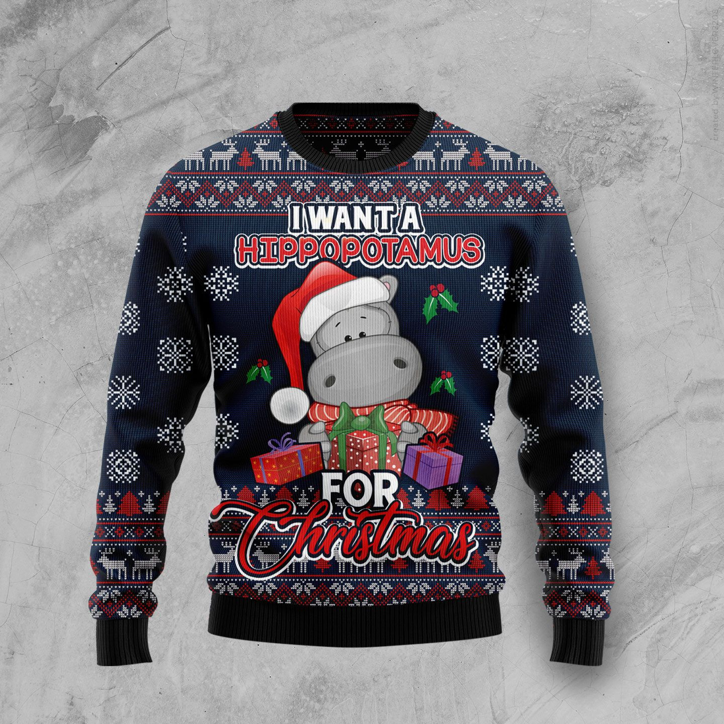 I Want A Hippopotamus Ugly Christmas Sweater Ugly Sweater For Men Women