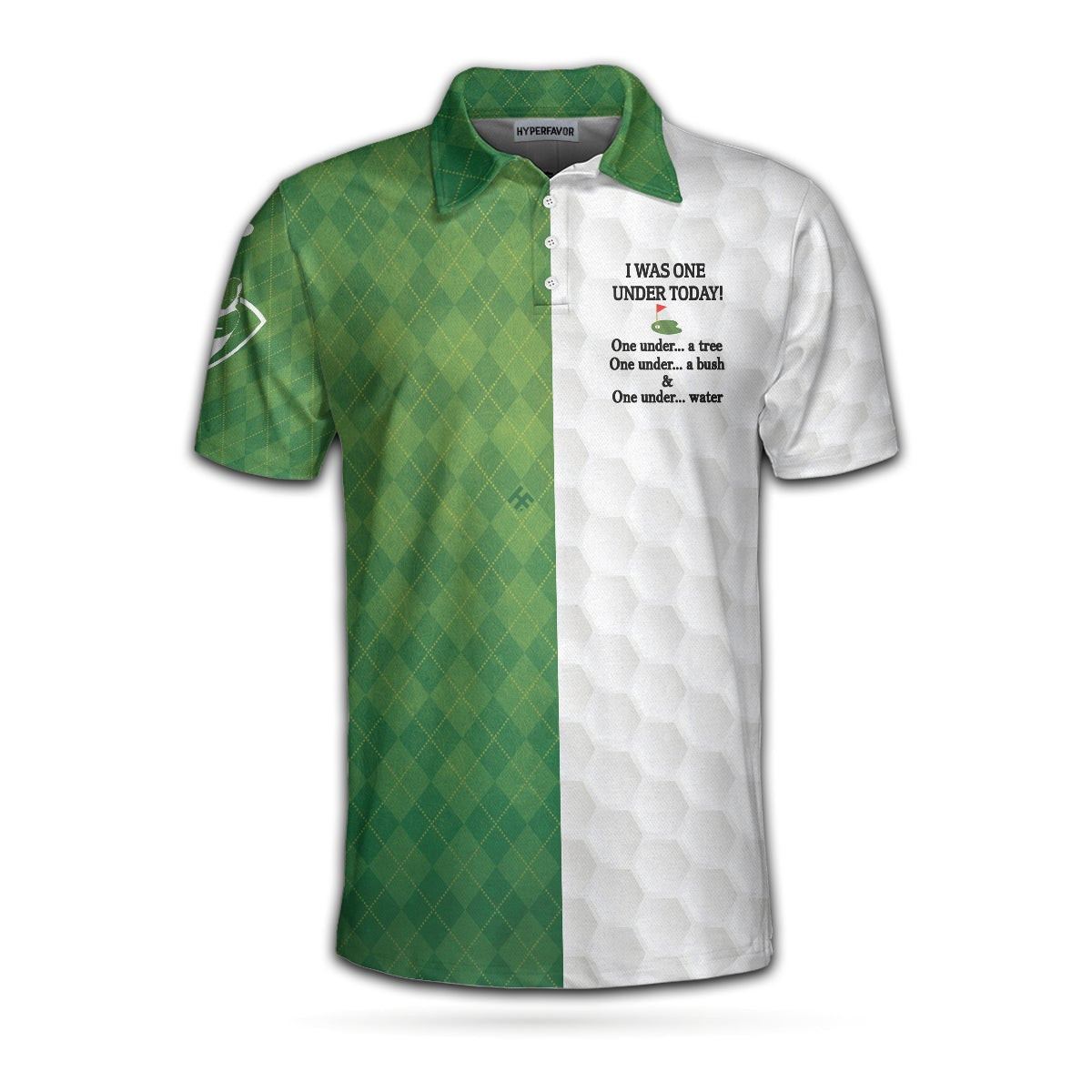 I Was One Under Today Golf Polo Shirt White And Green Golfing Shirt Gift Idea For Male Players