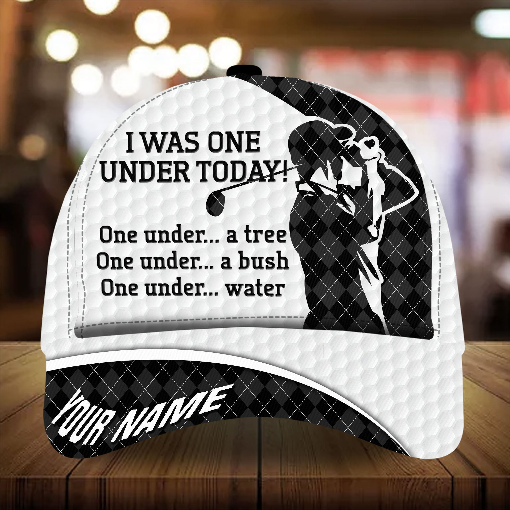 I Was One Under Today One Under A Tree One Under A Bush Golfer Hats 3D Multicolor Personalized Classic Cap