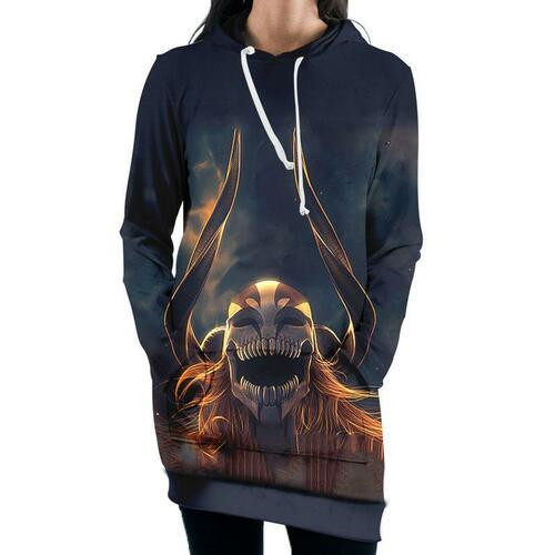 Ichigo 2nd Full Hollow Form Hooded Dress Bleach 3d Hoodie Dress Sweater Dress Sweatshirt Dress Hoodie