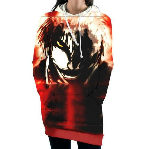 Ichigo Bankai Possessed Hollow Hooded Dress Bleach 3d Hoodie Dress Sweater Dress Sweatshirt Dress Hoodie