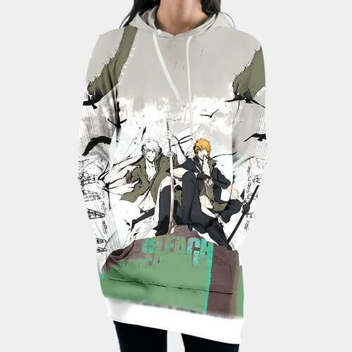 Ichigo Hollow Ichigo Hooded Dress Bleach 3d Hoodie Dress Sweater Dress Sweatshirt Dress Hoodie