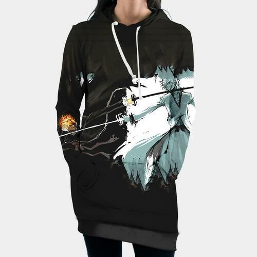 Ichigo Vs Hollow Ichigo Hooded Dress Bleach 3d Hoodie Dress Sweater Dress Sweatshirt Dress Hoodie