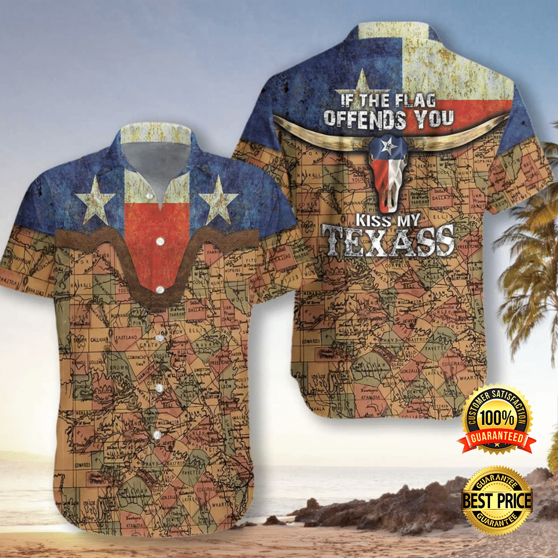 If The Flag Offends You Kiss My Texass Hawaiian Shirt Summer Aloha Shirt