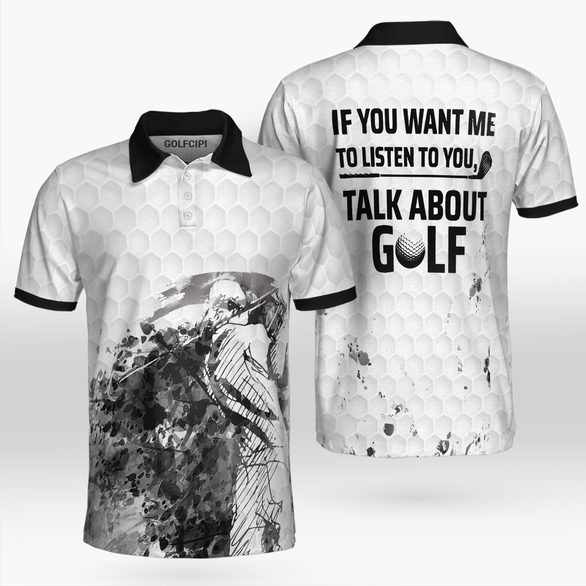 If You Want Me To Listen To You Talk About Golf Black Polo Shirt Best Golf Shirts For Men