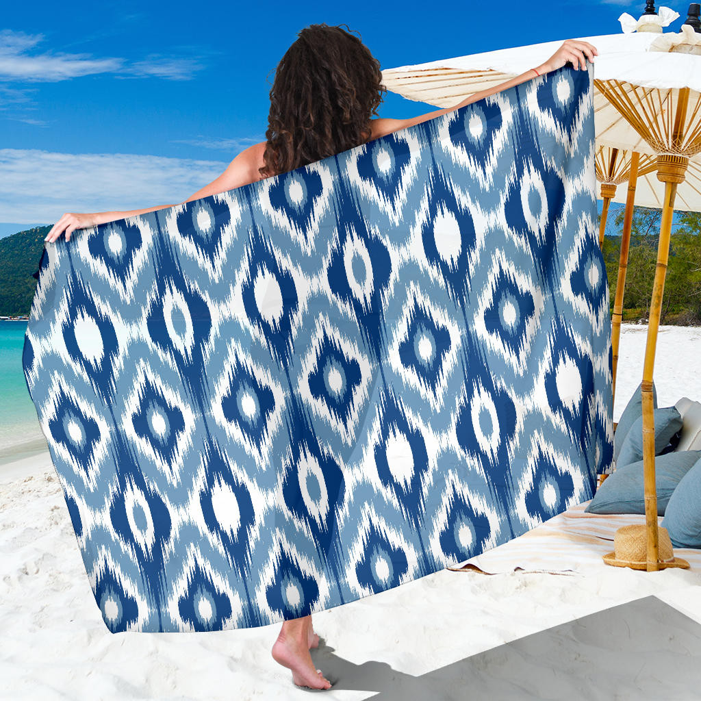 Ikat Pattern Print Sarong Cover Up Ikat Pareo Wrap Skirt Dress