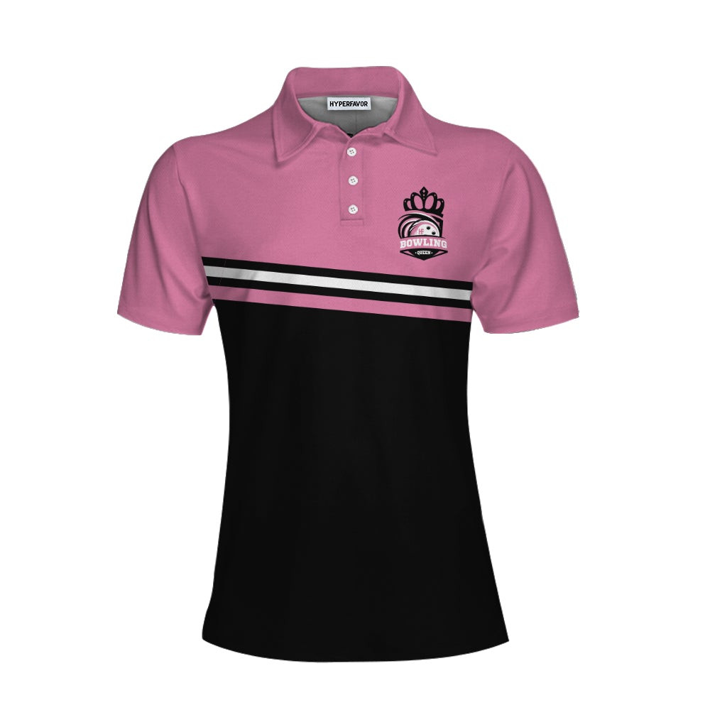 Im A Classy Sassy Bowling Girl Black And Pink Bowling Short Sleeve Women Polo Shirt Bowling Gift For Ladies