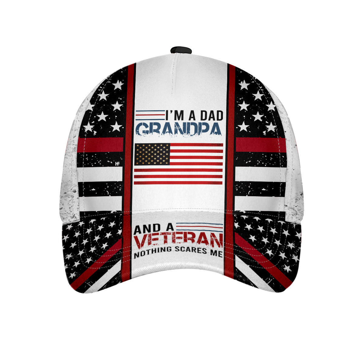 Im A Dad Grandpa And A Veteran Classic Cap White American Flag Baseball Cap Veteran Gift Idea