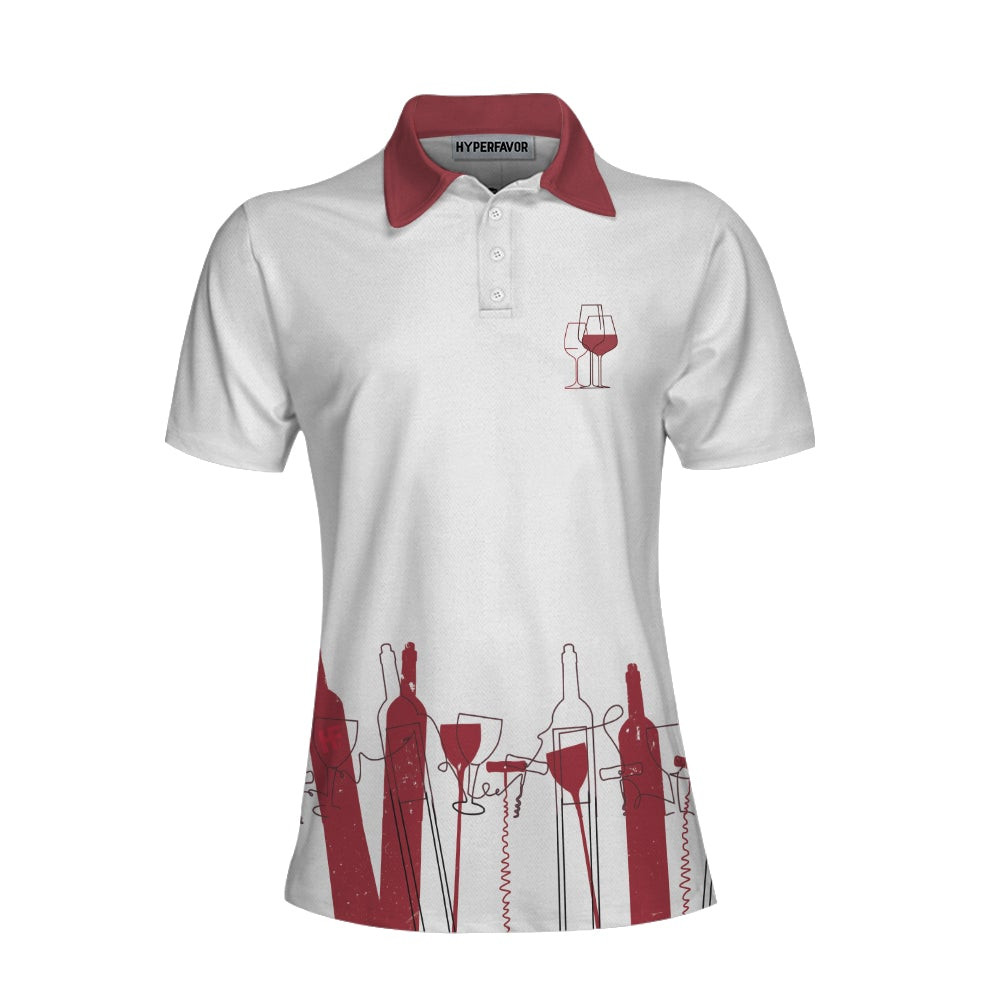 Im A Simple Woman Short Sleeve Women Polo Shirt Wine Golf Shirt For Ladies Golf Gift For Wine Lovers