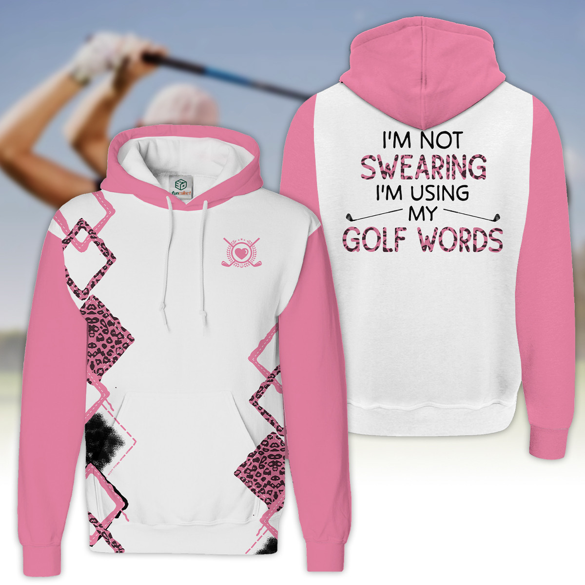 I'm Not Swearing I'm Using My Golf Words Golf Light Pink Golfer Gift Hoodie Zipper Hoodie Shirt