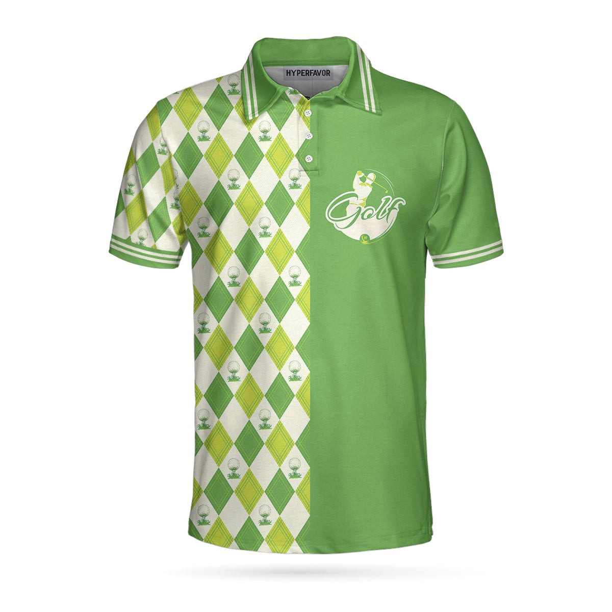 Im Not Swearing Im Using My Golf Words Polo Shirt Green Argyle Pattern Golf Shirt For Male Golfers