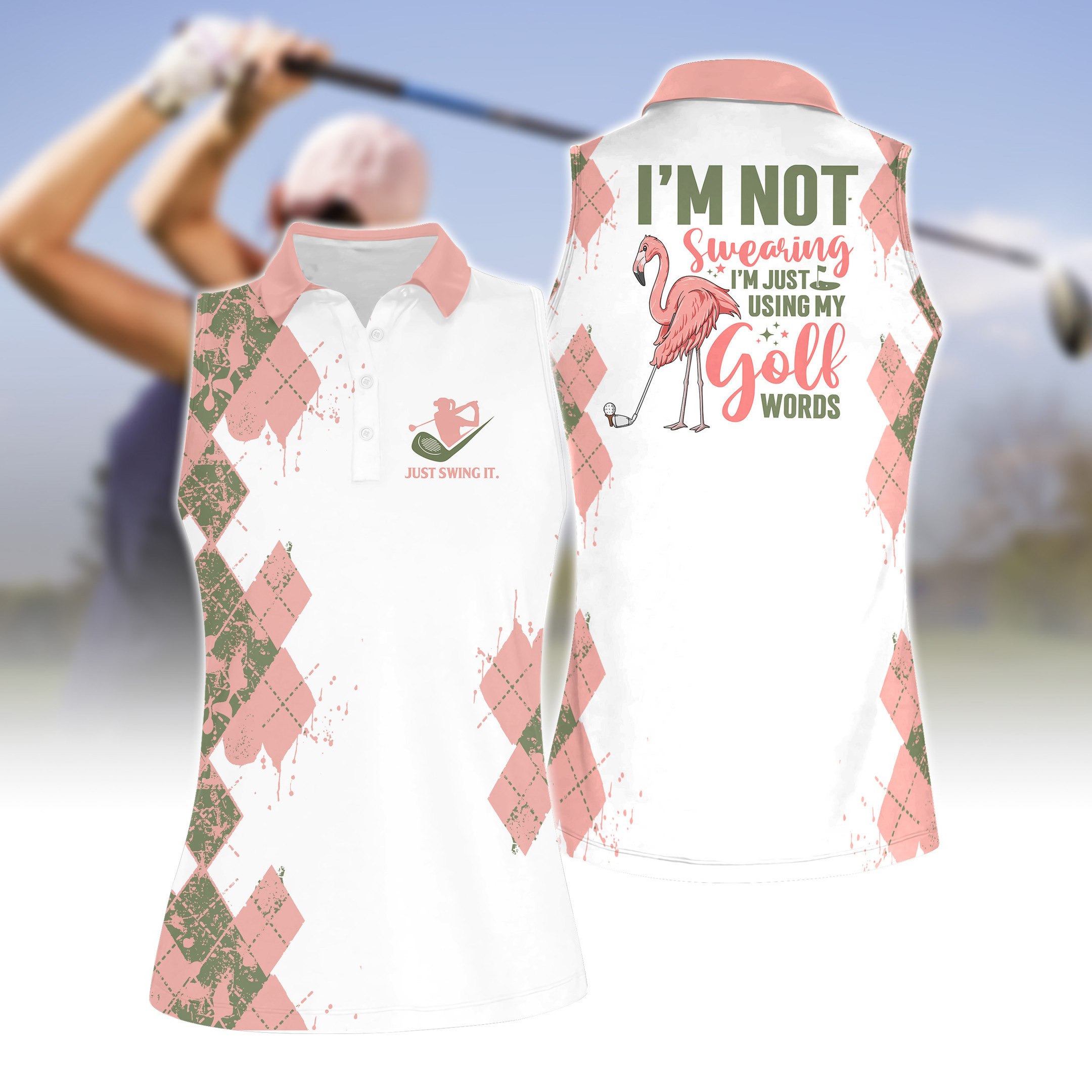 Im Not Swearing Women Short Sleeve Polo Shirt Sleeveless Polo Shirt